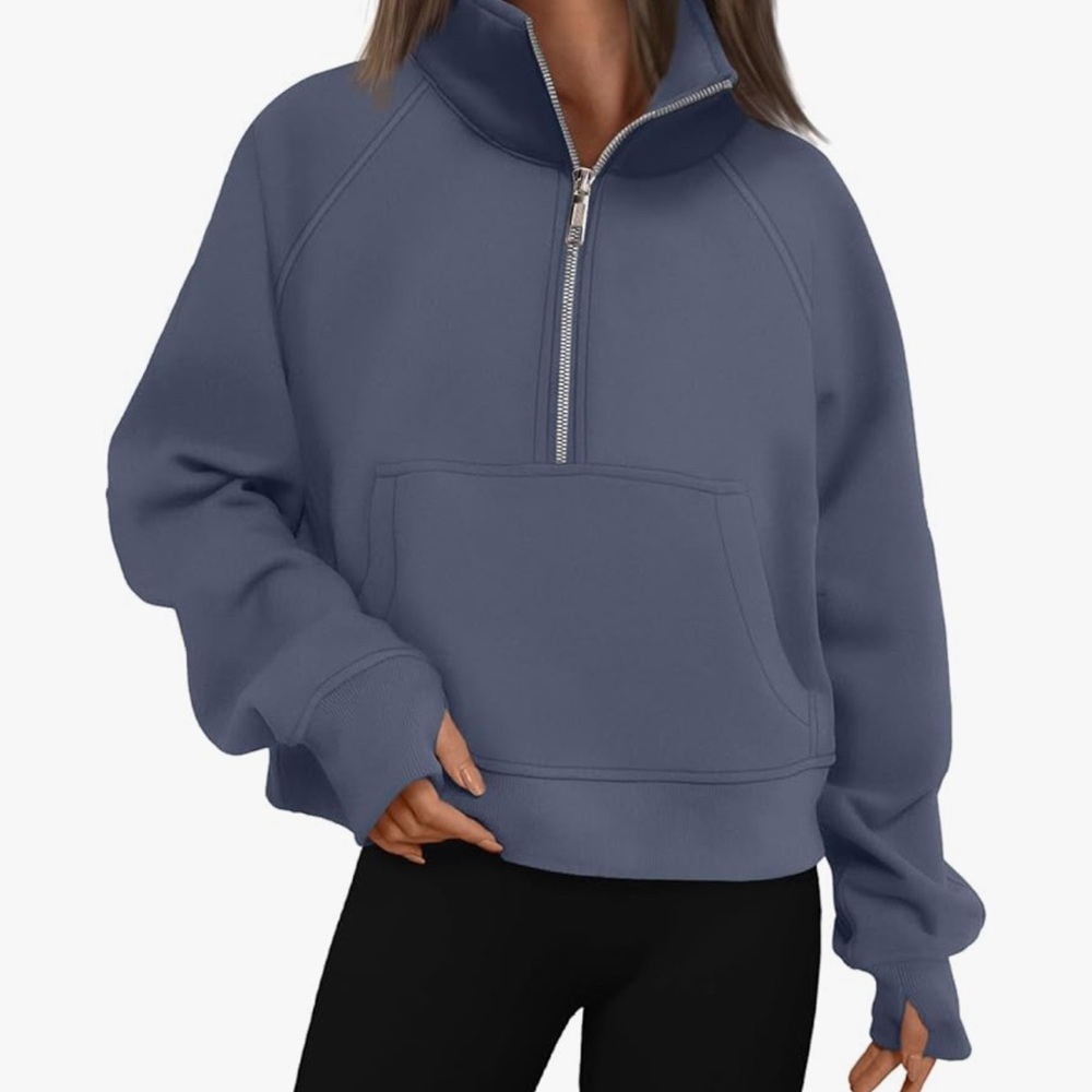 Cozy Blue Half-Zip Sweatshirt